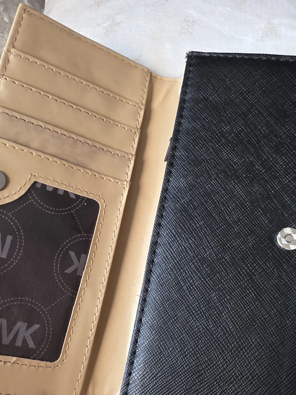 Black Wallet with Gold Logo